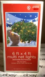 150 Multi Net Mini Lights 6 ft x 4 ft Indoor / Outdoor Multi Color.