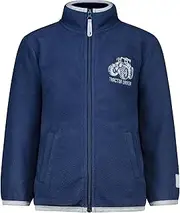 [SALT AND PEPPER] Warm Boys' Fleece Jacket with Tractor Embroidery, True Navy, One Size