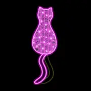 Pink Cat with Moving Tail Rope Light Motif 100cm