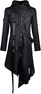 Feynman Men's Vintage Tailcoat Steampunk Gothic Jacket Victorian Retro Medium Length Coat Punk Jacket Carnival Cosplay Costume Tuxedo Jacket Uniform Black, black, M