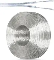 24AWG 2 Core Transparent Cable PVC Electronic Wire Tinned Copper Core Parallel Wire UL Certified Transparent Parallel Wire Forbillboard LED Light Power Wire(320FT,26AWG-2C)