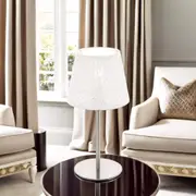 Hambleton Table Lamp in Satin Nickel w/ White Shade