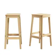 Artiss Bar Stools Rubber Wood Set of 2