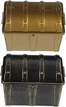 SUPVOX 2pcs Pirate Treasure Chest Box Vintage Plastic Storage for Classroom Prizes Party Decorations Safe Versatile Organization for Books Clothes