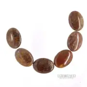 6 Genuine Pietersite Flat Oval Pendant Beads 18mm x 25mm 6" #22108