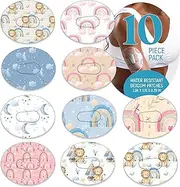 Dexcom Adhesive Mix Design - Adhesive Patches with Split Backing, Easy to Apply x 10 Pack Rainbows Mix