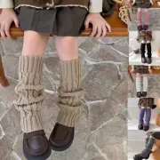 Cable Knitted Leg Warmers Knee High Socks Slouchy Stockings Girl Skirt Leggings