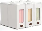 HUWAILE Sheet Organizers and Storage - 3 Pack Bed Sheet Organizers for All Sheet Sizes, Including Queen/King Size Blankets, Foldable Blanket Organizer/Sheet Storage for Linen Closet, Beige
