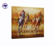 FRAMED HORSES OIL PAINTING CANVAS WALL ART ABSTRACT MODERN DECOR HAND PAINTED
