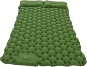 Asixxsix Camping Sleeping Pad, Ergonomic Inflatable Sleeping Pads Camping Mattress with Pillow Built in Foot Pump, Portable Camping Mat with Storage Bag for Backpacking, Hiking (Green)