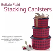 Tupperware Buffalo Plaid Canister Set New Free Shipping
