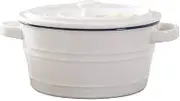Ceramics Soup Bowl Bowls with Handle Japanese-Style Instant Noodles with Member-white-1000ML