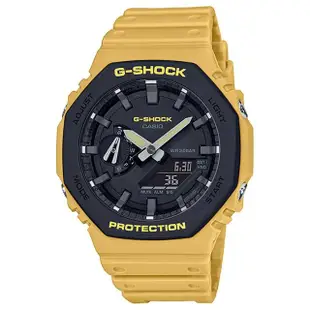【CASIO 卡西歐】G-SHOCK 雙顯手錶(黃/黑 GA-2110SU-9A)