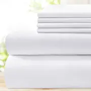 King Size Sheets Set White - Super Soft Hotel Luxury Bed Sheets with Deep Poc...