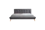 King Linen Fabric Deluxe Bed Frame Grey
