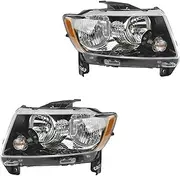 Driver & Passenger Side Headlight Assembly Set Headlights Driver & Passenger Side Compatible with 2013-2017 Jeep Compass CH2502246 CH2503246
