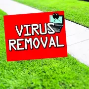 Virus Removal Yard Sign With Stake Outdoor Computer Repair Virus Coroplast Sign