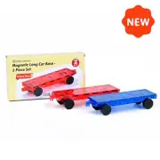 Oasis Creations Magnetic Long Car Base - 2 Piece Set - Red & Blue Magnetic Set