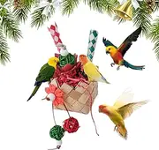 Bird Foraging Toy - Colorful Parrot Chewing Gnawing Toy | Safe and Harmless Interesting Parrot Toy for Parakeets, Cockatiels, Budgies, Lovebirds, Medium Parrots