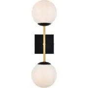 Living District LD2358BKR Neri Bathroom Vanity Light Black and Brass