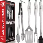 Alpha Grillers Grill Set Heavy Duty BBQ Accessories - BBQ Tool Set 4Pc Grill Acc