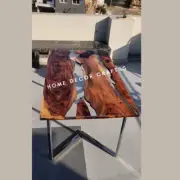 Clear transparent epoxy resin table / Dining table for 6 people / River Tables