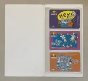 1990's Konica Fido Dido Singapore phone card set of 3 mint! same number w/ cover