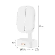 TOOLKISS White LED Lighted Tri-Fold Makeup Mirror with Storage Drawer & Magnification – Adjustable Brightness, USB Charging Port, 360° Rotation for Flawless Makeup Application