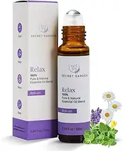 Secret Garden Relax Essential Oil Roll On (10ml) – Lavender Essential Oil Blends for Aromatherapy, Massage, Skincare, Relax – Aromatherapy Oils Roller Bottles – Premium Roll On Essential Oils by