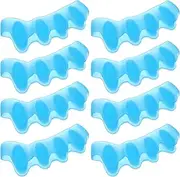 8Pcs Toe Separators for Pedicure, Overlapping Toe Spacers for Women Men, Plantar Fasciitis Yoga Toes Stretcher, Bunion Corrector for Walking Running Yoga Practice(Blue)