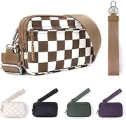 IBEE Dual Wristlet Wallets for Women RFID Blocking Crossbody Wallets Purse with ID Window Large Wristlet Purse Nylon