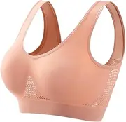 DEYOBDERT Women Bra Hollow Out Breathable Push Up Sports Brassiere Anti-Snagging Sports Yoga Jogging Bra Lady Underwear