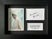SIR MICHAEL CAINE SIGNED WHITE CARD IN A4 FRAMED ITALIAN JOB DISPLAY + PROOF
