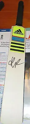 Kevin Pietersen signed Adidas Yellow mini bat + COA & Photo proof of signing