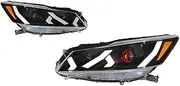 Car Lights Compatible With Honda Accord 9.5th Headlight 2016-2017 ，LED Projetor head Lamp Daytime Running Light Automotive Accessories