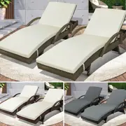 2x Livsip Sun Lounger Wicker Lounge Day Bed Patio Outdoor Setting Furniture