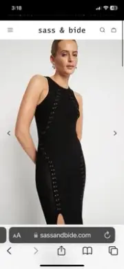 Sass Bide Minutes Of Flame Black Knit Dress M Or 10 BNWT