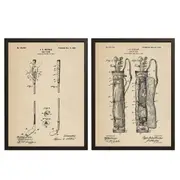 [Namly Design] Patent Drawing Poster - Golf Club and Caddy Bag / Set of 2