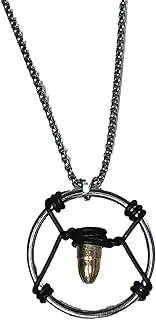 [Shopular] Cyber Bullet Necklace Cosplay Metal Retro Punk Pendant Choker Jewelry Costume Accessories Game Merch Gifts, Zinc, No Gemstone