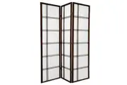 Cross Room Divider Screen Brown 3 Panel