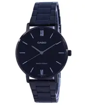 Casio Black Dial Stainless Steel Analog Japan Mov't MTP-VT01B-1B WR Mens Watch