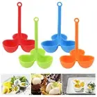 Egg Holder Cup 3 Holes Food Cooking Silicone Poached Egg Cooker Steamer Odorless