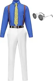 [DAZCOS] Kento Nanami Cosplay Costume Men's US Size Uniform Suit with Tie Suspender Glasses