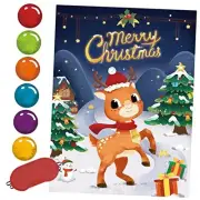 Pin The Nose on The Moose Reindeer Party Games - Christmas Party Games for