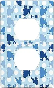Blue Poodle Polka Dot Duplex Socket Decorative Wall Panel Electrical Switch Panel