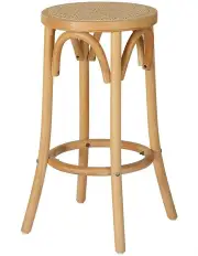 [Artiss] Wooden Rattan Seat Bar Stool in Pine