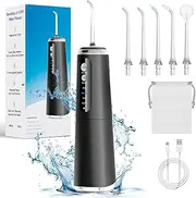 Upvital Wireless Water Flosser with 4 Modes and 5 Nozzles, Portable Oral Irrigator, 280 ml Dental Shower, IPX7 Waterproof & 2000 mAh Battery, USB-C Rechargeable Tooth Cleaner for Travel and Home