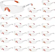 [Wild Polar] Safety Glasses - Eye Protection Goggles with Clear Lenses, Orange Nose and Ear Grips - Anti Fog Personal Protective Glasses for Work