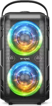 Loud Bluetooth Speakers with Subwoofer, 80W Party Portable Outdoor Speakers Blu