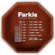 RNK Gaming Farkle Luxury Edition Brown PU Leather Dice Tray